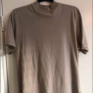Topman Mock Neck Short Sleeve Shirt